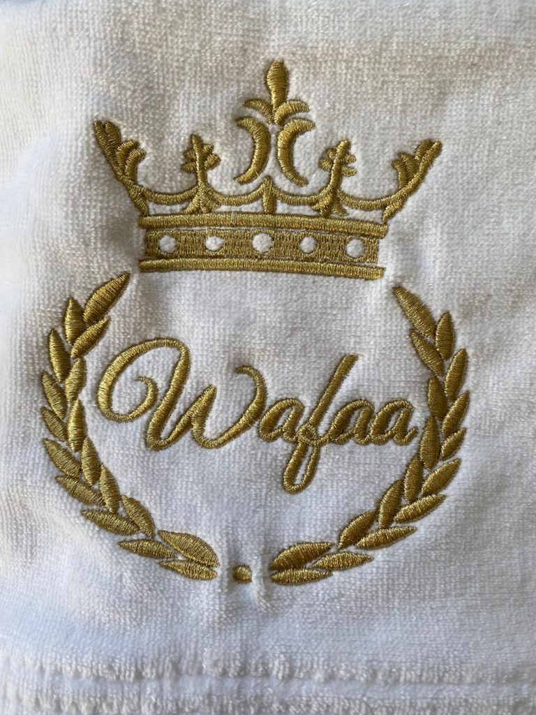 peignoir femme personnalisé Maroc velours brodé