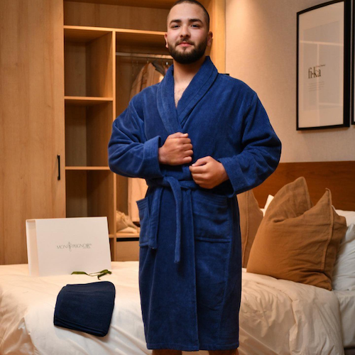 peignoir personnalisé homme brodé prénom Maroc